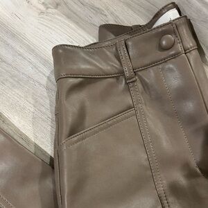 Wilfred Taupe Faux Leather Pants